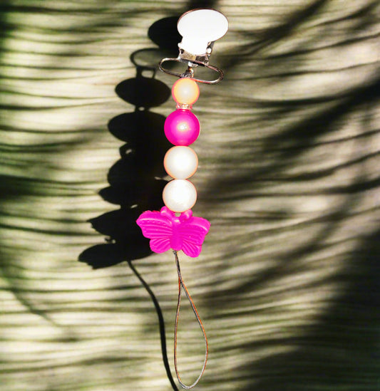 Pink Butterfly ID clip
