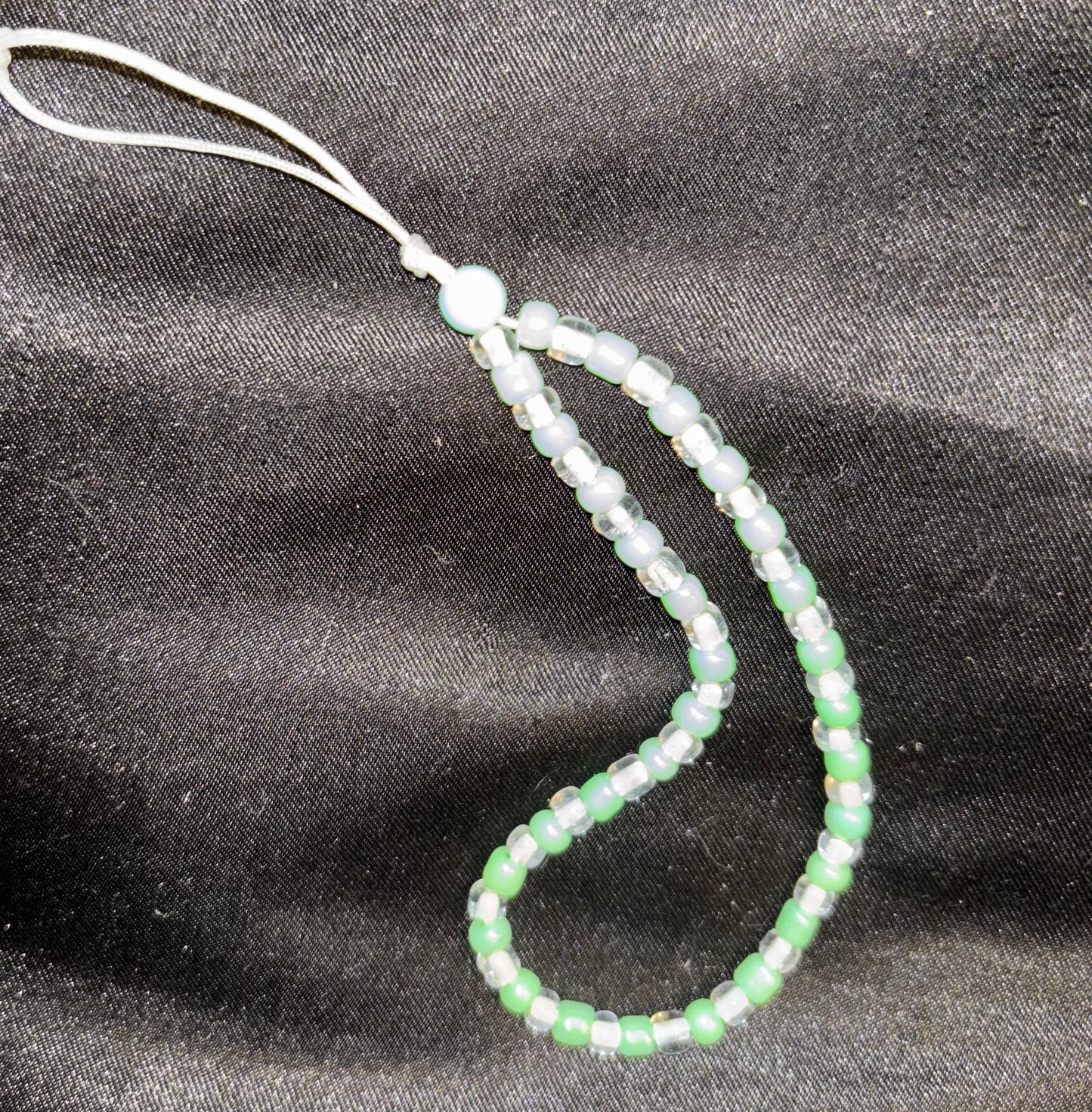 Green and Crystal Phone Charm