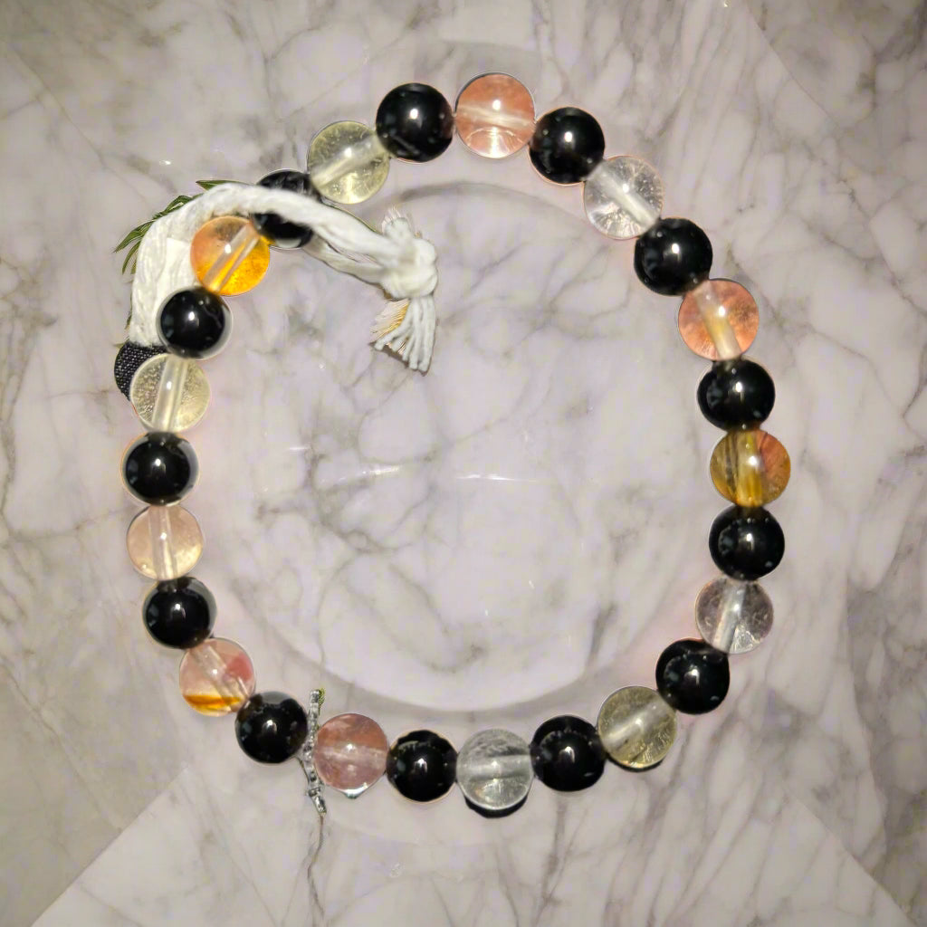 Cherry Quartz and Obsidian